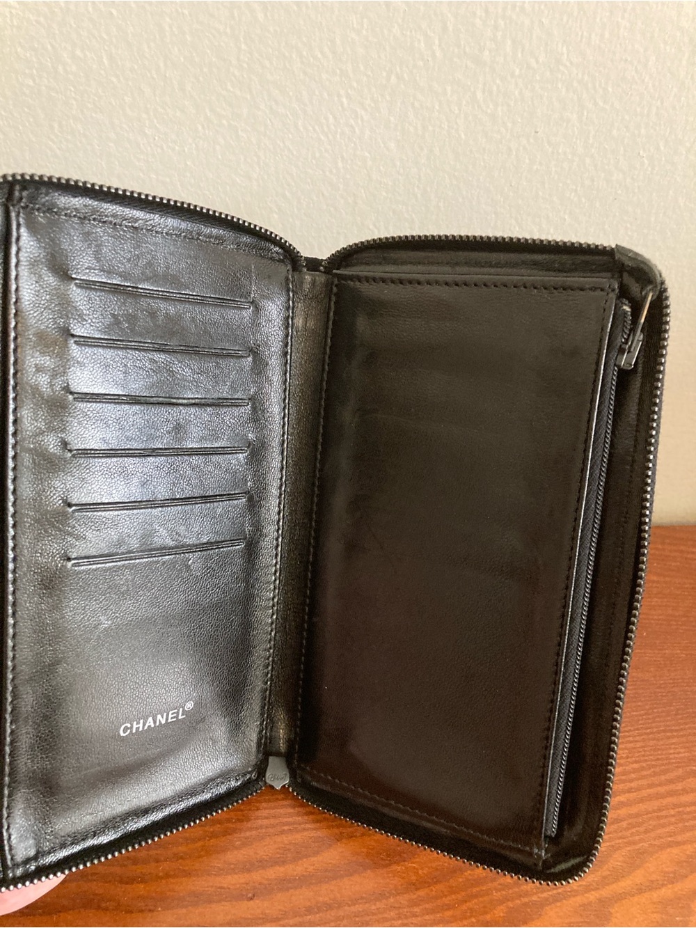 CHANEL Black Logo Jacquard Zip Wallet - Picture 3 of 6